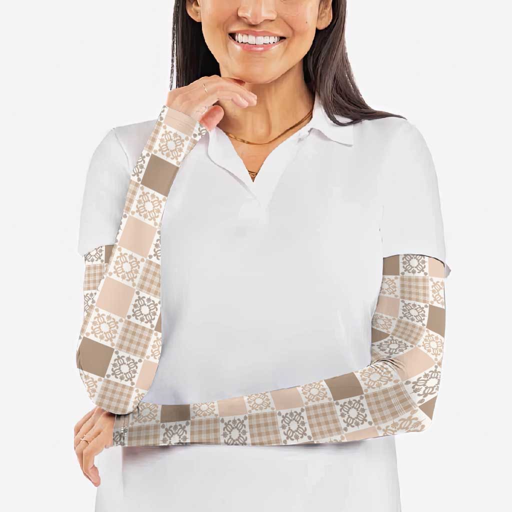 Hawaiian Palaka Quilt Pattern Arm Sleeves Hawaii Culture Honu Turtle - Polynesian Pride