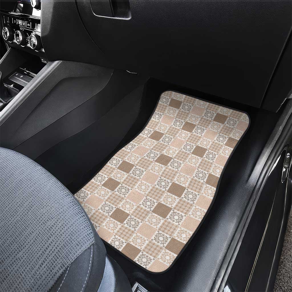 Hawaiian Palaka Quilt Pattern Car Mats Hawaii Culture Honu Turtle - Polynesian Pride