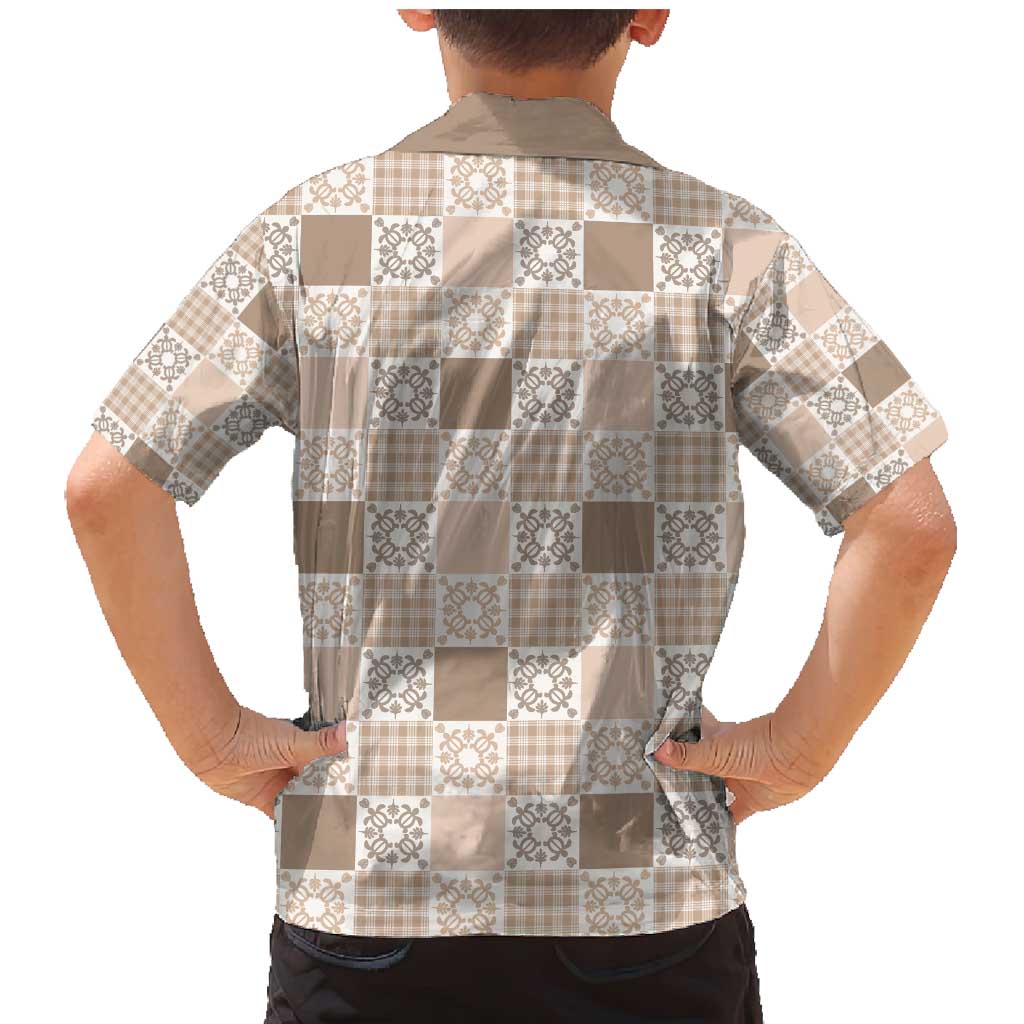 Hawaiian Palaka Quilt Pattern Family Matching Mermaid Dress and Hawaiian Shirt Hawaii Culture Honu Turtle LT9 - Polynesian Pride