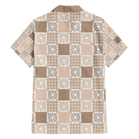 Hawaiian Palaka Quilt Pattern Family Matching Off Shoulder Short Dress and Hawaiian Shirt Hawaii Culture Honu Turtle LT9 - Polynesian Pride