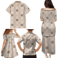 Hawaiian Palaka Quilt Pattern Family Matching Puletasi and Hawaiian Shirt Hawaii Culture Honu Turtle LT9 - Polynesian Pride