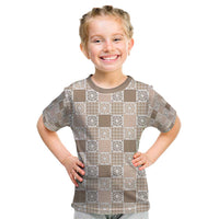 Hawaiian Palaka Quilt Pattern Kid T Shirt Hawaii Culture Honu Turtle - Polynesian Pride