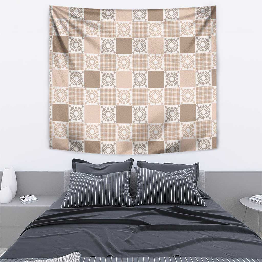 Hawaiian Palaka Quilt Pattern Tapestry Hawaii Culture Honu Turtle - Polynesian Pride