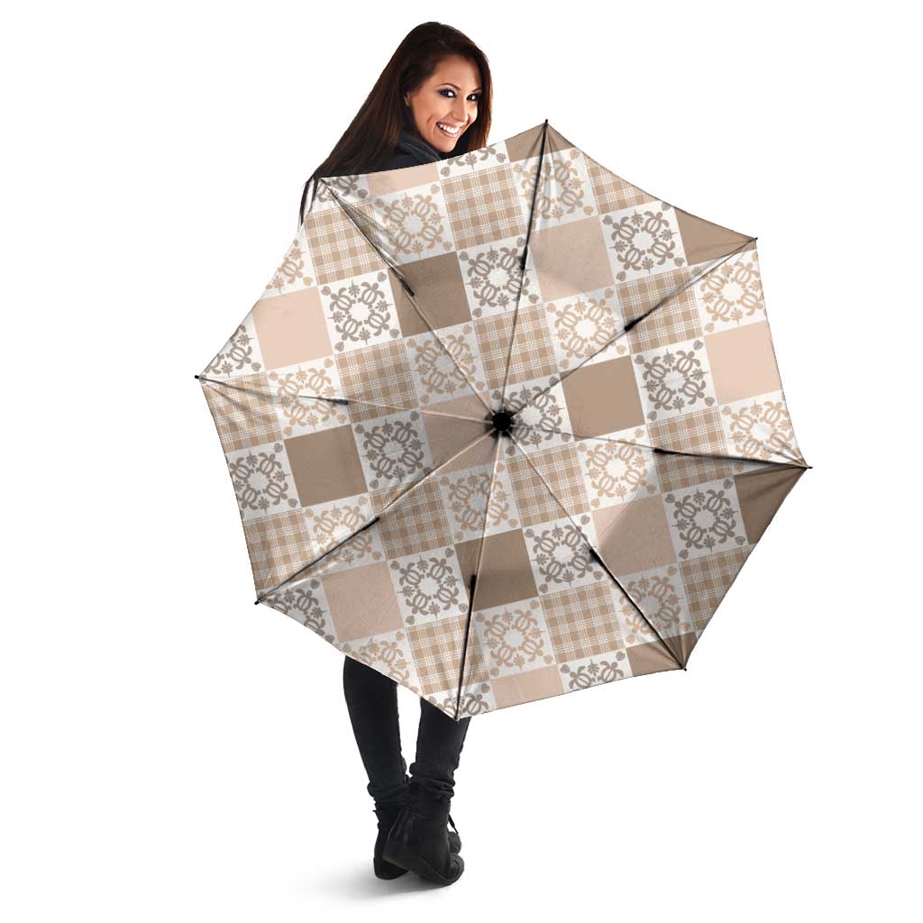 Hawaiian Palaka Quilt Pattern Umbrella Hawaii Culture Honu Turtle - Polynesian Pride