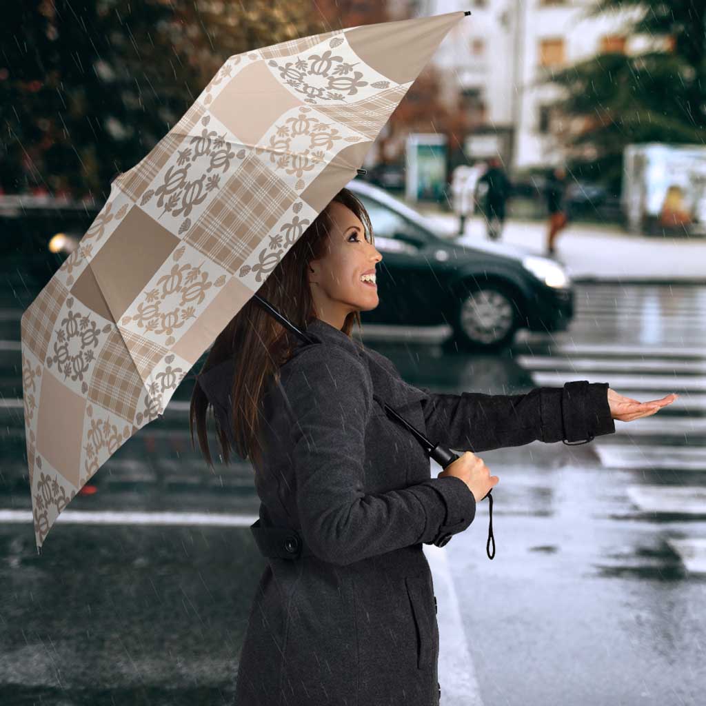 Hawaiian Palaka Quilt Pattern Umbrella Hawaii Culture Honu Turtle - Polynesian Pride