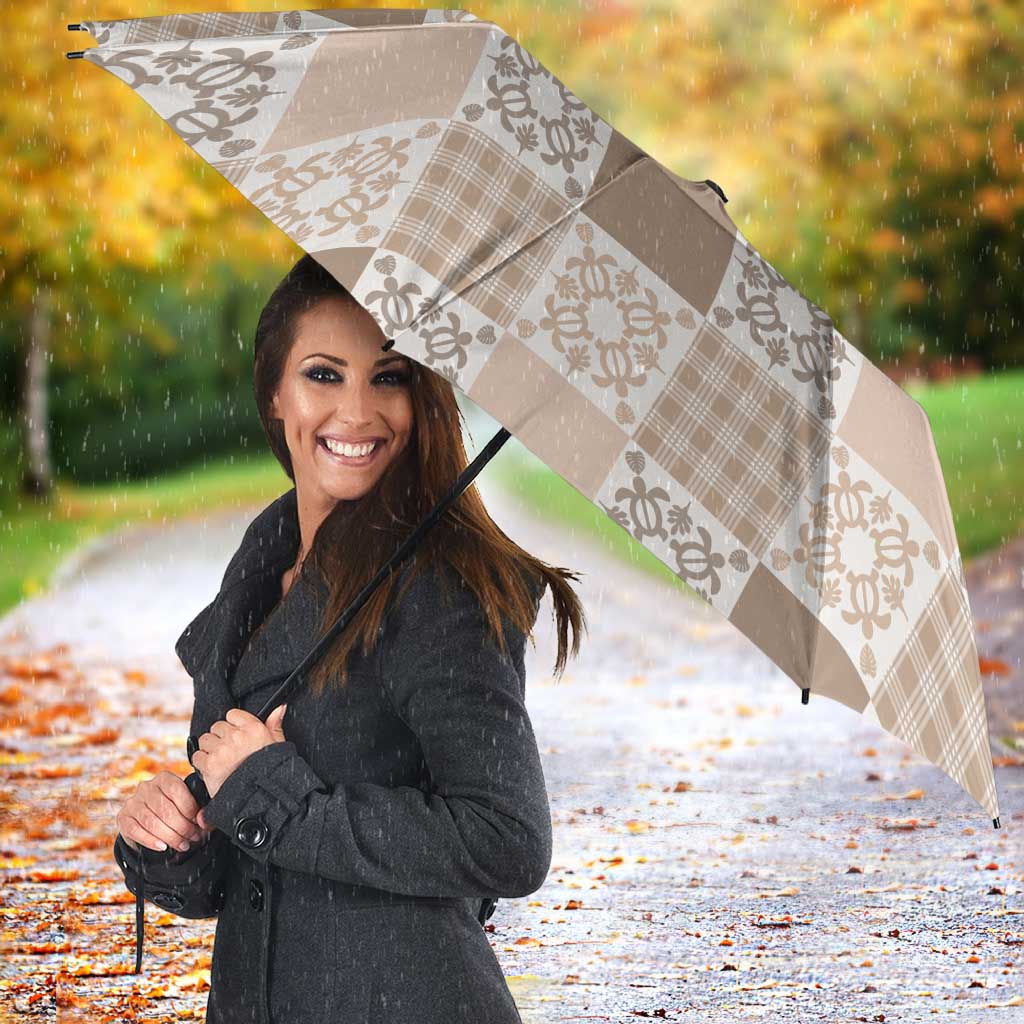 Hawaiian Palaka Quilt Pattern Umbrella Hawaii Culture Honu Turtle - Polynesian Pride