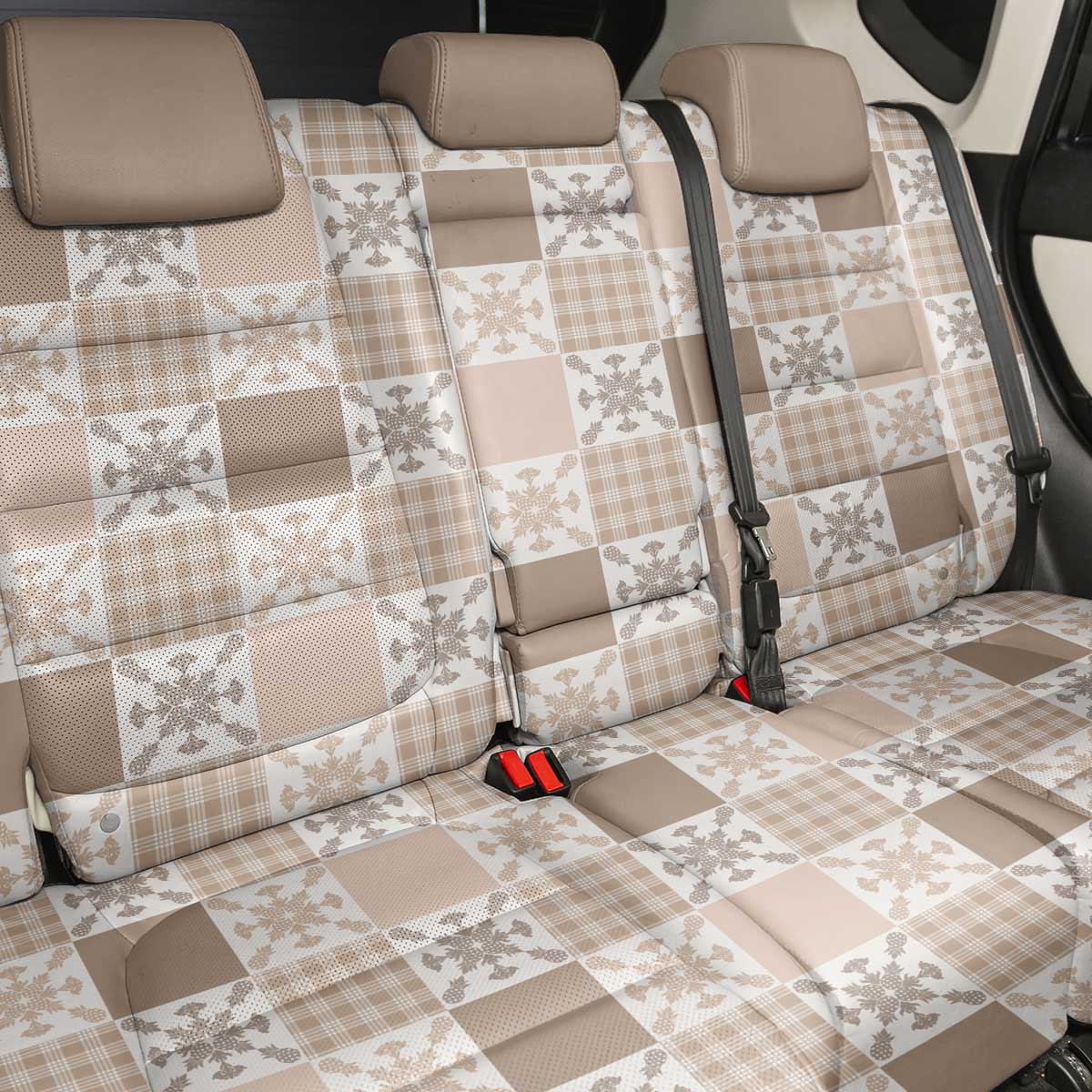Hawaiian Palaka Quilt Pattern Back Car Seat Cover Hawaii Culture Pineapple - Polynesian Pride