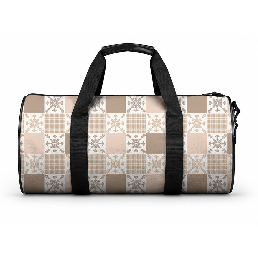 Hawaiian Palaka Quilt Pattern Duffle Bag Hawaii Culture Pineapple LT9 One size Beige - Polynesian Pride