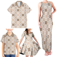 Hawaiian Palaka Quilt Pattern Family Matching Tank Maxi Dress and Hawaiian Shirt Hawaii Culture Pineapple LT9 - Polynesian Pride
