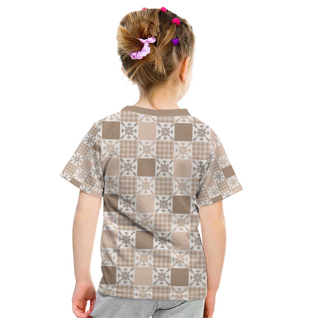 Hawaiian Palaka Quilt Pattern Kid T Shirt Hawaii Culture Pineapple - Polynesian Pride