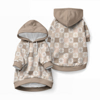 Hawaiian Palaka Quilt Pattern Pet Hoodie Hawaii Culture Pineapple LT9 Pullover Beige - Polynesian Pride