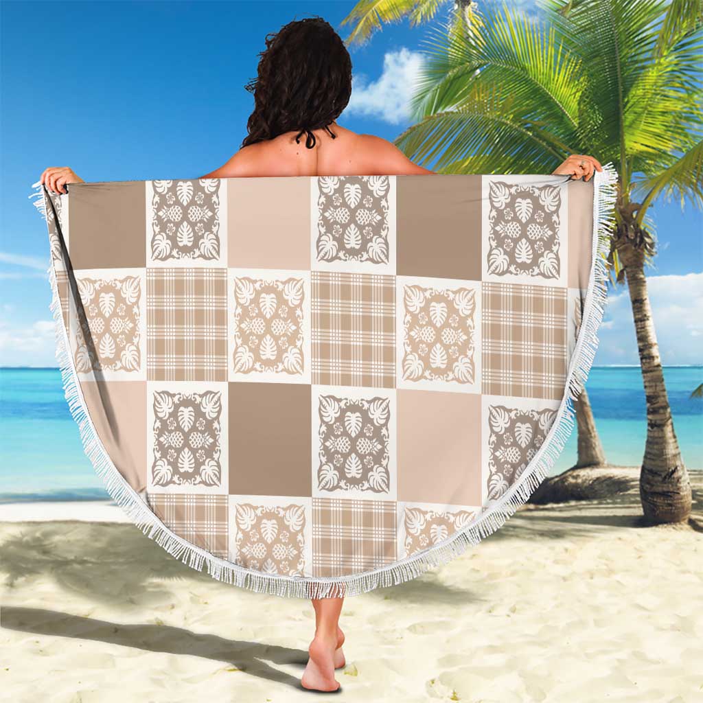 Hawaiian Palaka Quilt Pattern Beach Blanket Hawaii Culture Tropical Flowers Mix - Polynesian Pride