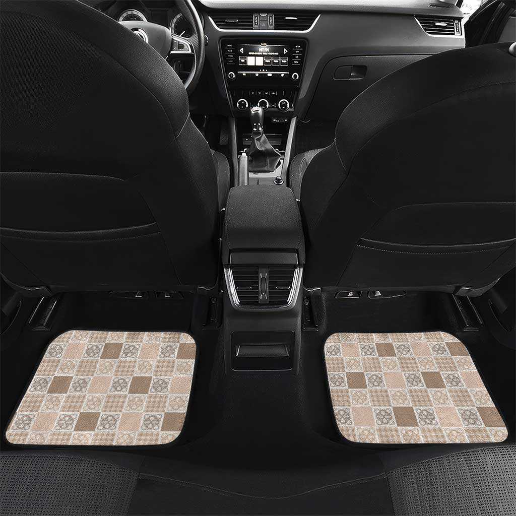 Hawaiian Palaka Quilt Pattern Car Mats Hawaii Culture Tropical Flowers Mix - Polynesian Pride