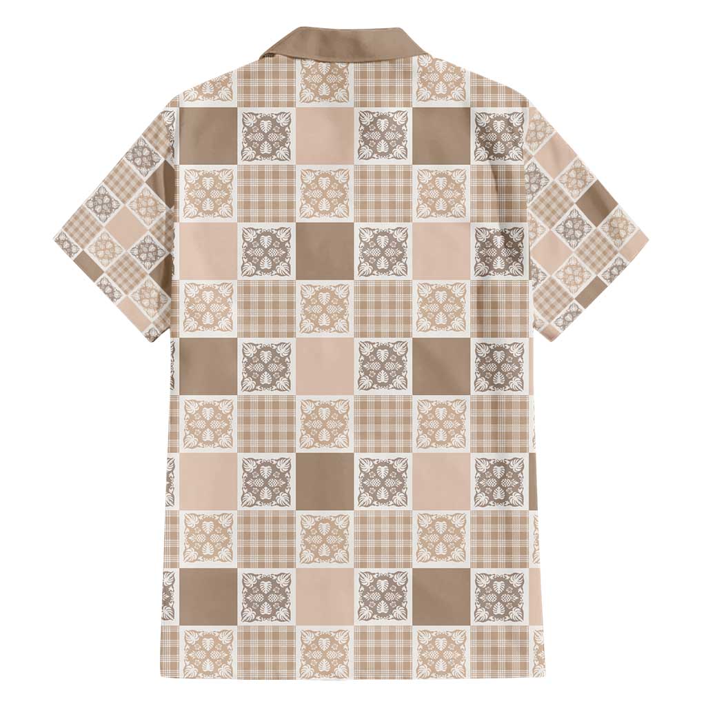 Hawaiian Palaka Quilt Pattern Family Matching Short Sleeve Bodycon Dress and Hawaiian Shirt Hawaii Culture Tropical Flowers Mix LT9 - Polynesian Pride