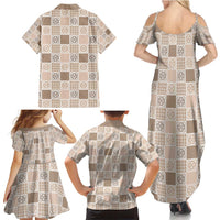 Hawaiian Palaka Quilt Pattern Family Matching Summer Maxi Dress and Hawaiian Shirt Hawaii Culture Tropical Flowers Mix LT9 - Polynesian Pride