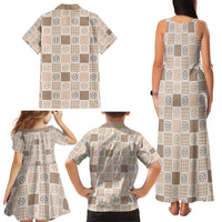 Hawaiian Palaka Quilt Pattern Family Matching Tank Maxi Dress and Hawaiian Shirt Hawaii Culture Tropical Flowers Mix LT9 - Polynesian Pride