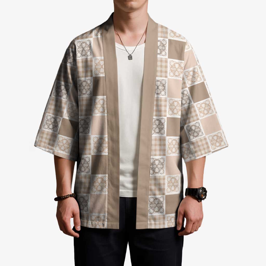 Hawaiian Palaka Quilt Pattern Kimono Hawaii Culture Tropical Flowers Mix - Polynesian Pride
