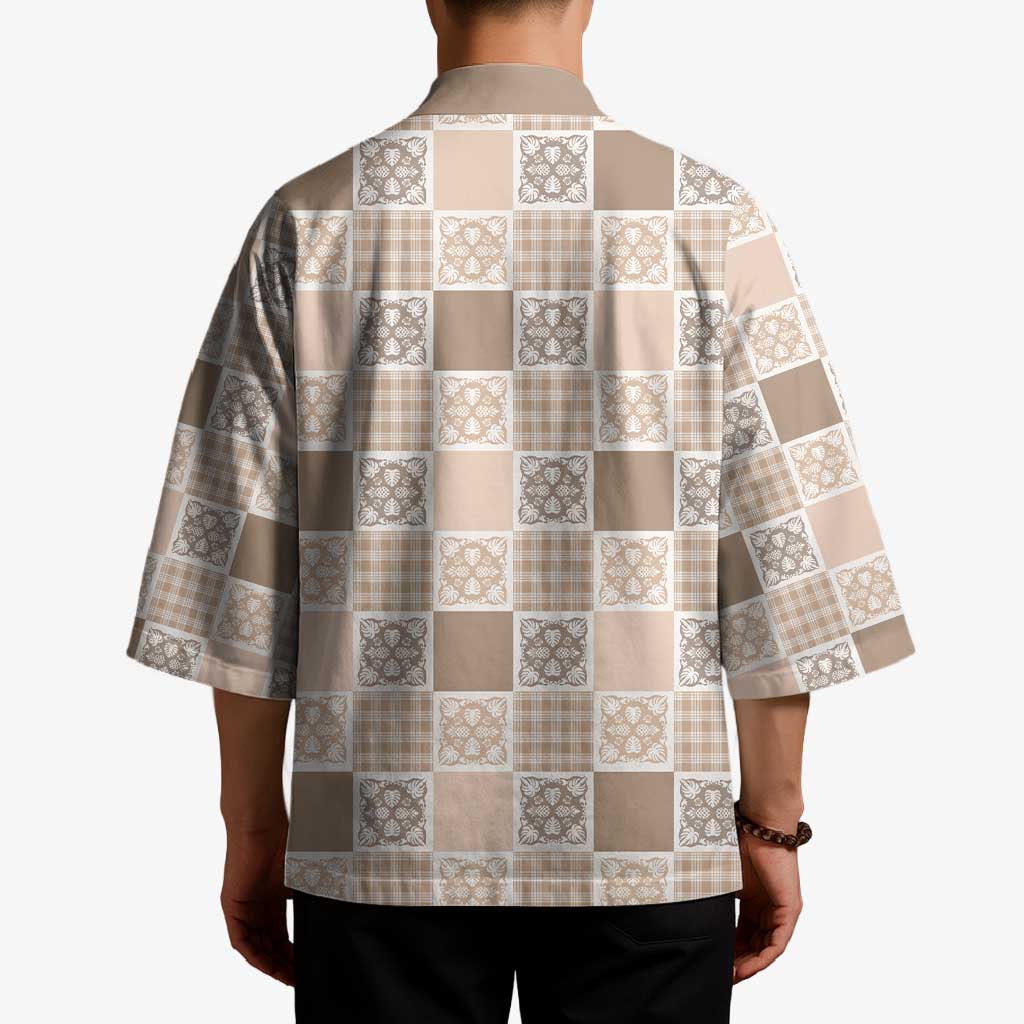 Hawaiian Palaka Quilt Pattern Kimono Hawaii Culture Tropical Flowers Mix - Polynesian Pride