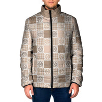 Hawaiian Palaka Quilt Pattern Padded Jacket Hawaii Culture Tropical Flowers Mix - Polynesian Pride