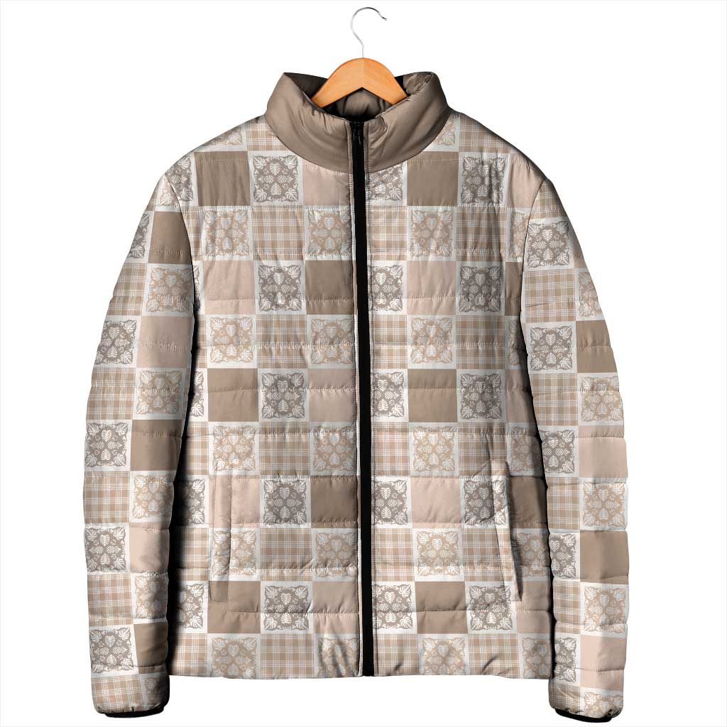 Hawaiian Palaka Quilt Pattern Padded Jacket Hawaii Culture Tropical Flowers Mix - Polynesian Pride
