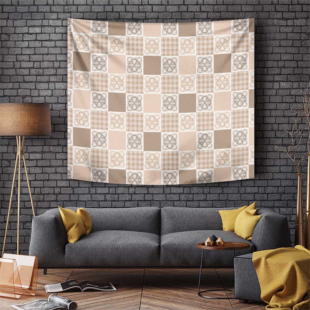 Hawaiian Palaka Quilt Pattern Tapestry Hawaii Culture Tropical Flowers Mix - Polynesian Pride