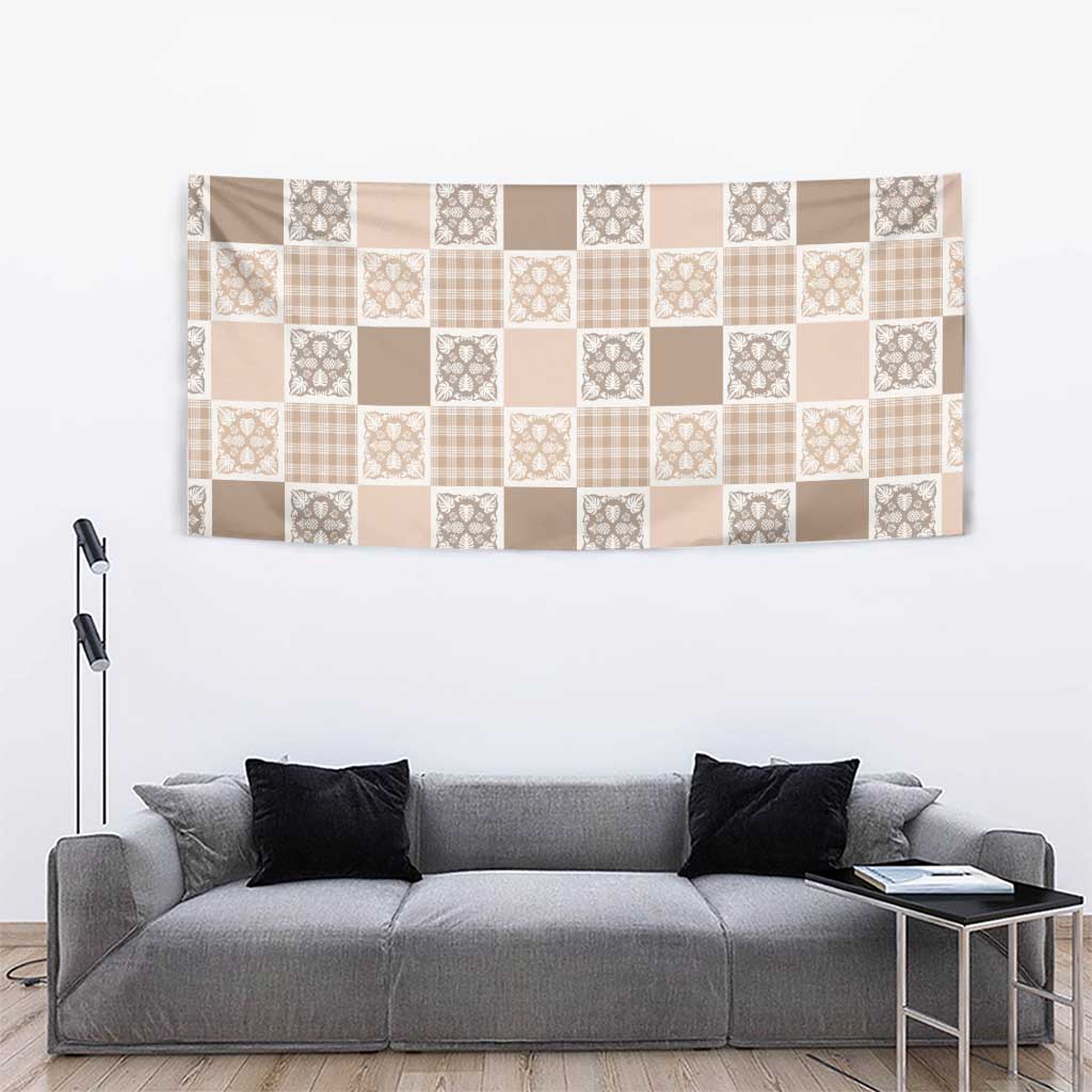 Hawaiian Palaka Quilt Pattern Tapestry Hawaii Culture Tropical Flowers Mix - Polynesian Pride