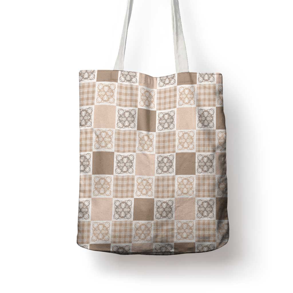 Hawaiian Palaka Quilt Pattern Tote Bag Hawaii Culture Tropical Flowers Mix - Polynesian Pride