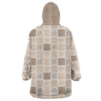 Hawaiian Palaka Quilt Pattern Wearable Blanket Hoodie Hawaii Culture Tropical Flowers Mix LT9 - Polynesian Pride