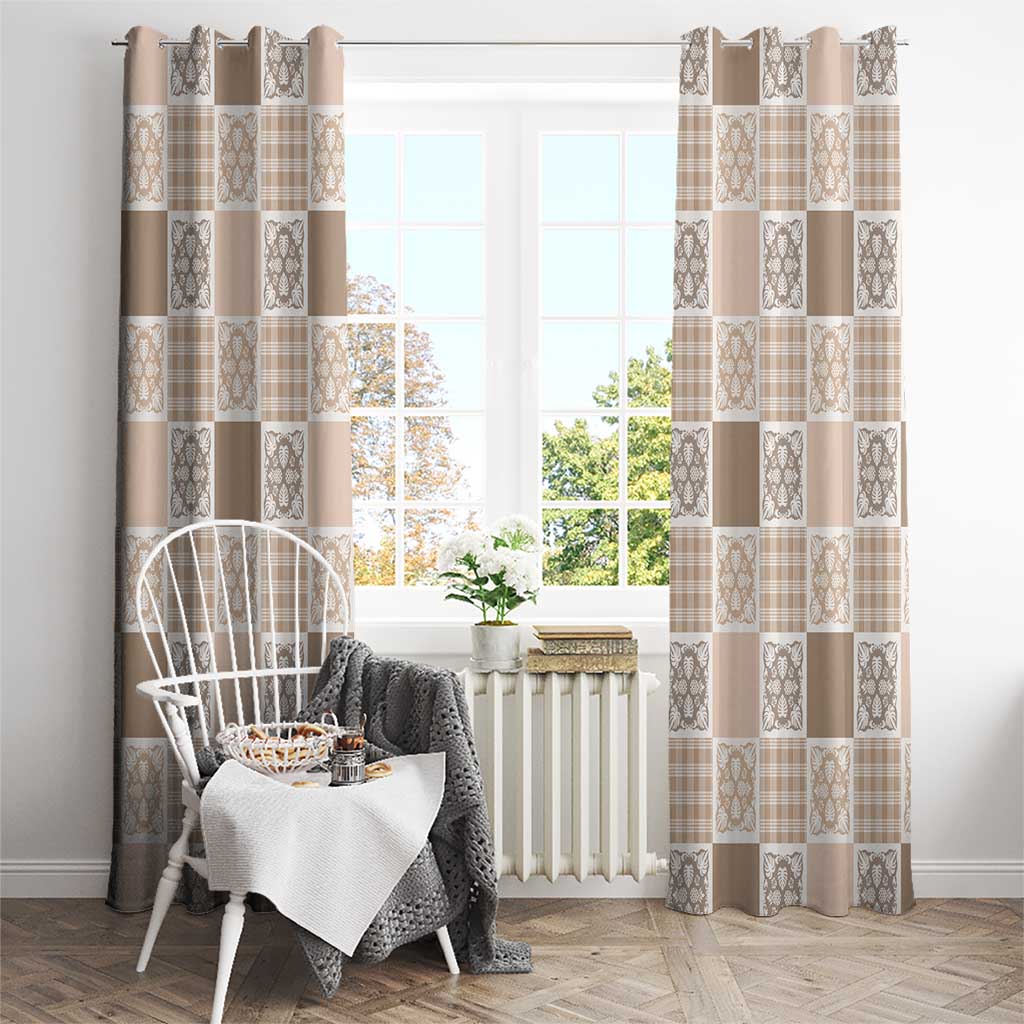 Hawaiian Palaka Quilt Pattern Window Curtain Hawaii Culture Tropical Flowers Mix - Polynesian Pride