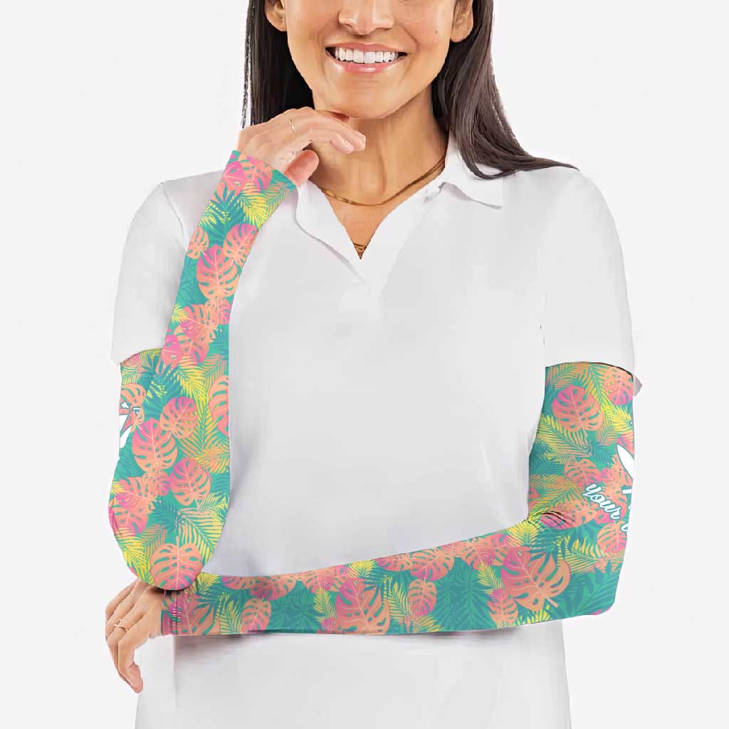 Seamless Hawaiian Quilt Pattern Arm Sleeves Hawaii Culture Palm Leaf Tropical - Polynesian Pride