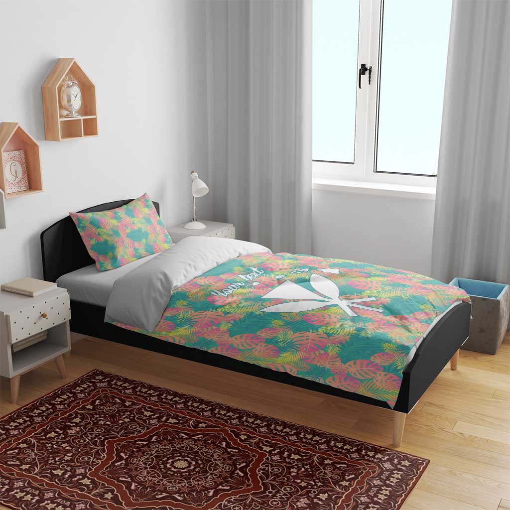 Seamless Hawaiian Quilt Pattern Bedding Set Hawaii Culture Palm Leaf Tropical - Polynesian Pride