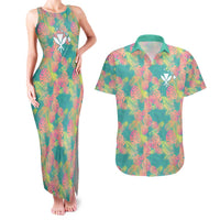 Personalised Seamless Hawaiian Quilt Pattern Couples Matching Tank Maxi Dress and Hawaiian Shirt Hawaii Culture Palm Leaf Tropical LT9 Beige - Polynesian Pride