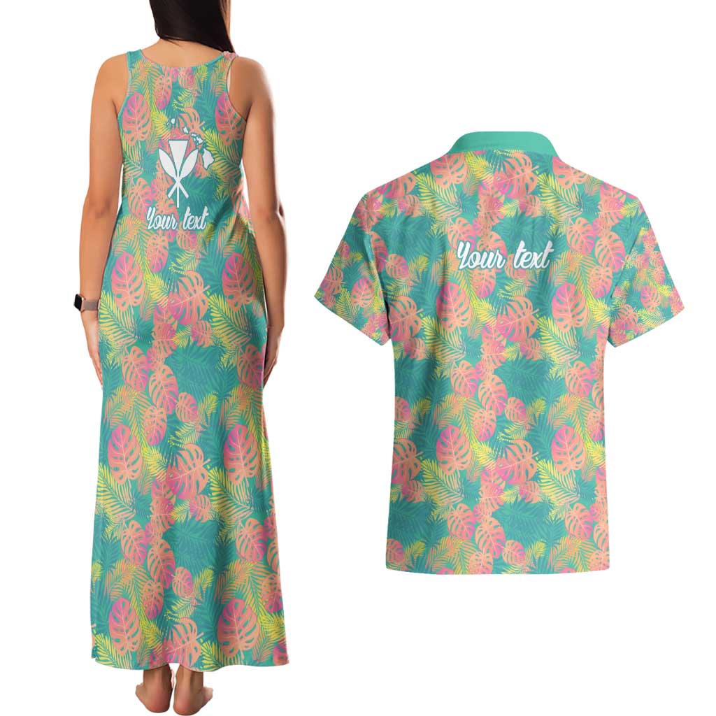 Personalised Seamless Hawaiian Quilt Pattern Couples Matching Tank Maxi Dress and Hawaiian Shirt Hawaii Culture Palm Leaf Tropical LT9 - Polynesian Pride
