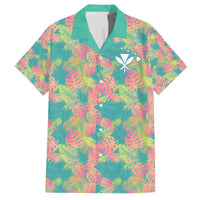 Personalised Seamless Hawaiian Quilt Pattern Family Matching Off The Shoulder Long Sleeve Dress and Hawaiian Shirt Hawaii Culture Palm Leaf Tropical LT9 Dad's Shirt - Short Sleeve Beige - Polynesian Pride