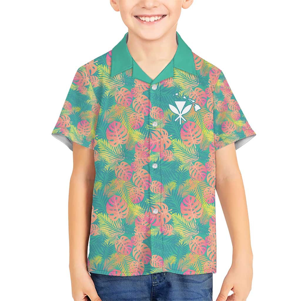 Personalised Seamless Hawaiian Quilt Pattern Kid Hawaiian Shirt Hawaii Culture Palm Leaf Tropical LT9 Kid Beige - Polynesian Pride