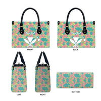 Seamless Hawaiian Quilt Pattern Leather Bag Hawaii Culture Palm Leaf Tropical - Polynesian Pride