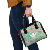Seamless Hawaiian Quilt Pattern Shoulder Handbag Hawaii Culture Palm Leaf Tropical - Polynesian Pride