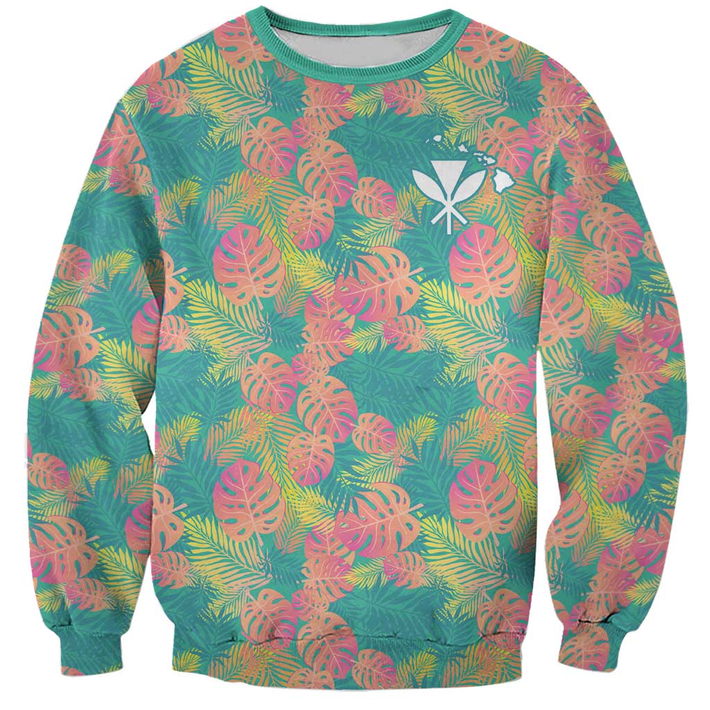 Personalised Seamless Hawaiian Quilt Pattern Sweatshirt Hawaii Culture Palm Leaf Tropical LT9 Unisex Beige - Polynesian Pride