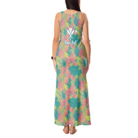 Seamless Hawaiian Quilt Pattern Tank Maxi Dress Hawaii Culture Palm Leaf Tropical - Polynesian Pride