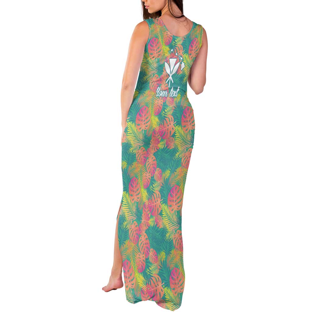 Seamless Hawaiian Quilt Pattern Tank Maxi Dress Hawaii Culture Palm Leaf Tropical - Polynesian Pride