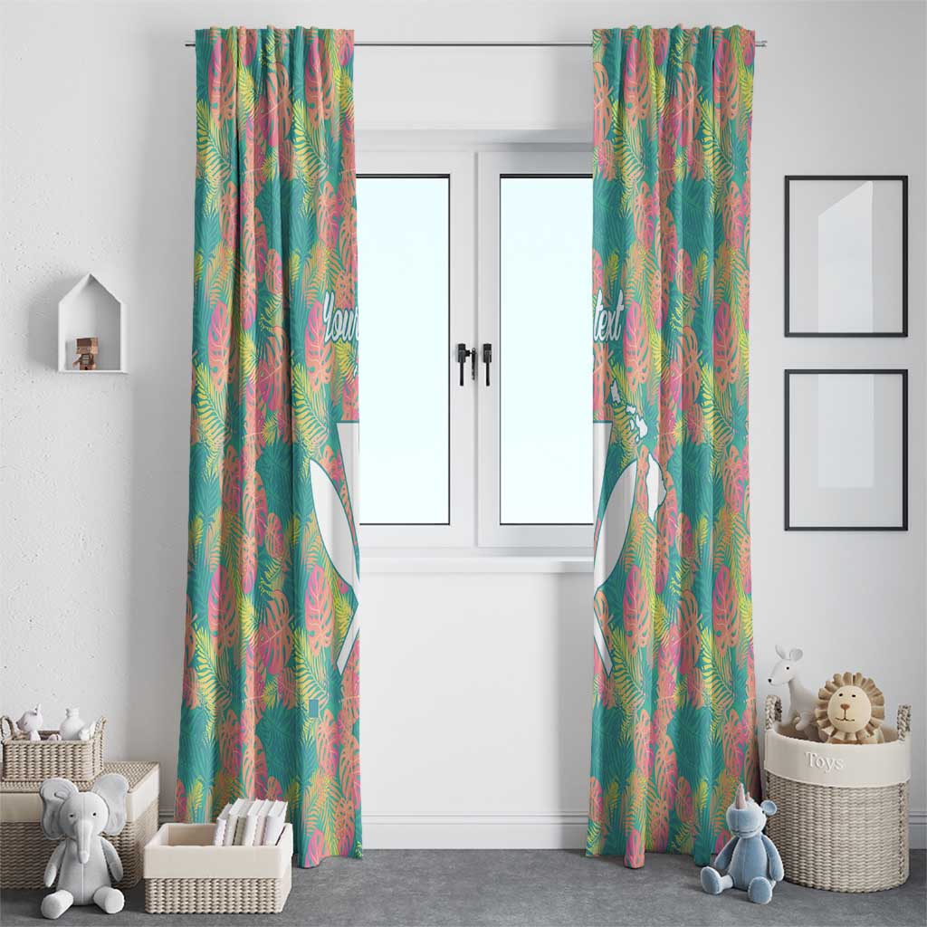 Seamless Hawaiian Quilt Pattern Window Curtain Hawaii Culture Palm Leaf Tropical - Polynesian Pride