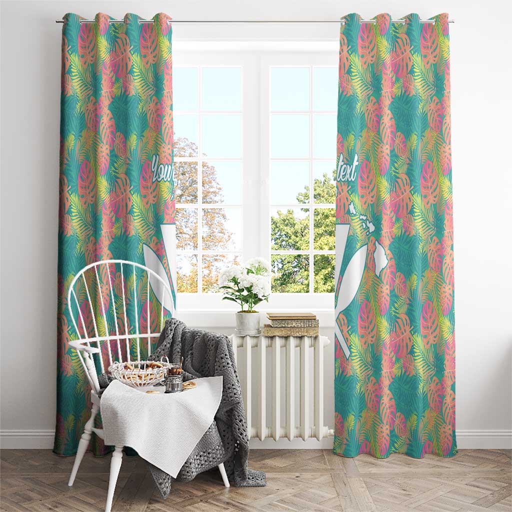 Seamless Hawaiian Quilt Pattern Window Curtain Hawaii Culture Palm Leaf Tropical - Polynesian Pride