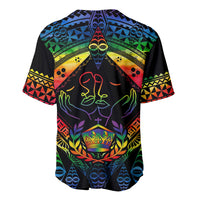 Tonga LGBT Baseball Jersey Love Is Love Ngatu Rainbow Water Color LT9 - Polynesian Pride