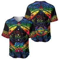 Tonga LGBT Baseball Jersey Love Is Love Ngatu Rainbow Water Color LT9 - Polynesian Pride