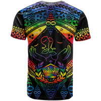 Tonga LGBT T Shirt Love Is Love Ngatu Rainbow Water Color LT9 - Polynesian Pride