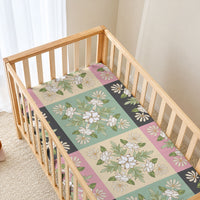 Seamless Pattern Maile and Pikake Lei Baby Bed Cover Squares Maile Leaf LT9 - Polynesian Pride