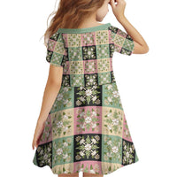 Seamless Pattern Maile and Pikake Lei Family Matching Short Sleeve Bodycon Dress and Hawaiian Shirt Squares Maile Leaf LT9 - Polynesian Pride