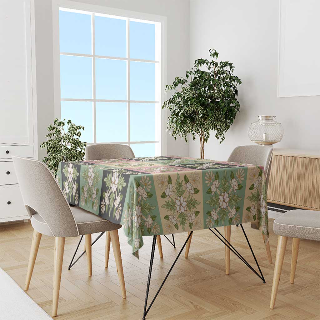 Seamless Pattern Maile and Pikake Lei Tablecloth Squares Maile Leaf - Polynesian Pride
