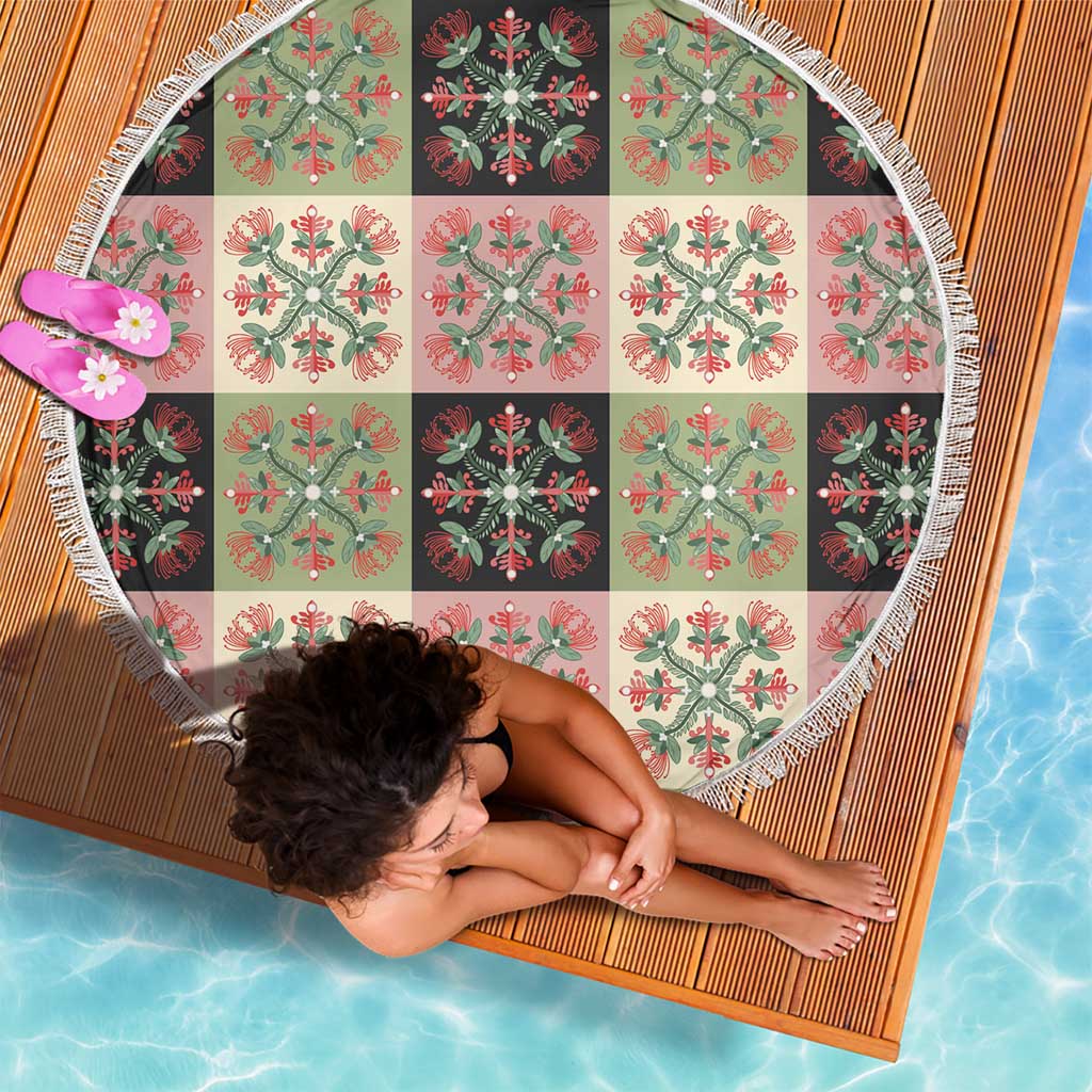 Seamless Pattern Pikake Lei Beach Blanket Floral Squares Pikake - Polynesian Pride
