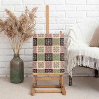 Seamless Pattern Pikake Lei Canvas Wall Art Floral Squares Pikake - Polynesian Pride